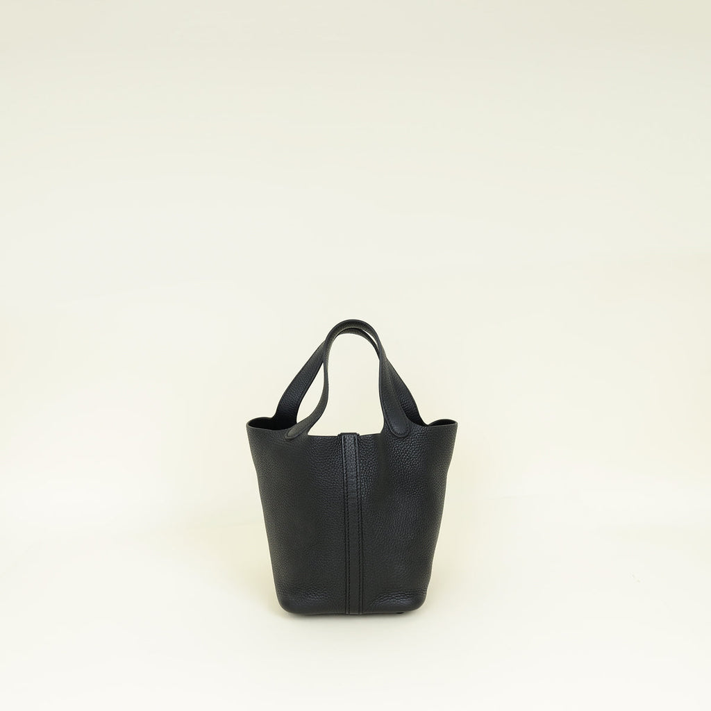 Hermes Monochrome Picotin Lock 18 Bag W/ Twilly