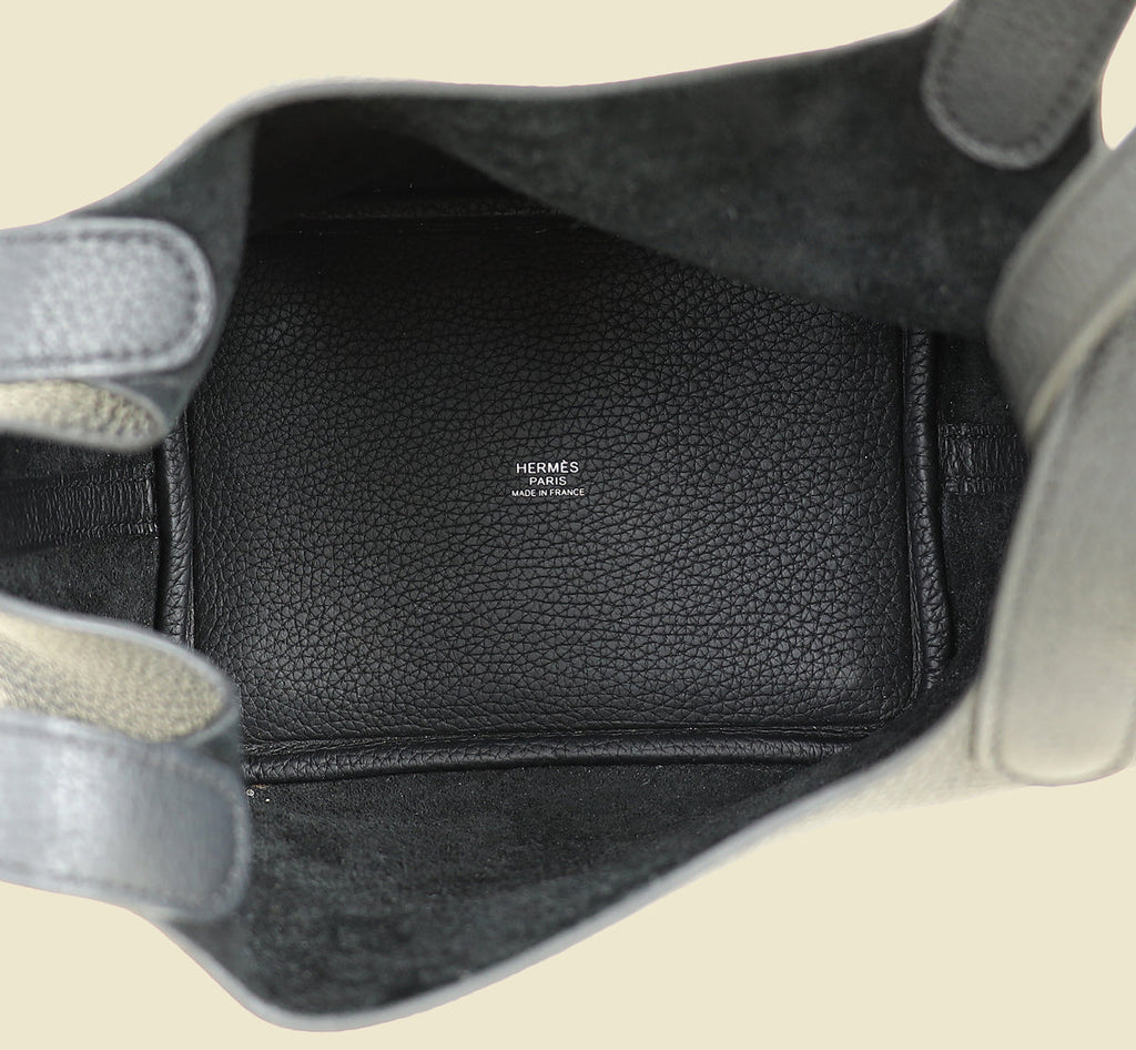 Hermes Monochrome Picotin Lock 18 Bag W/ Twilly