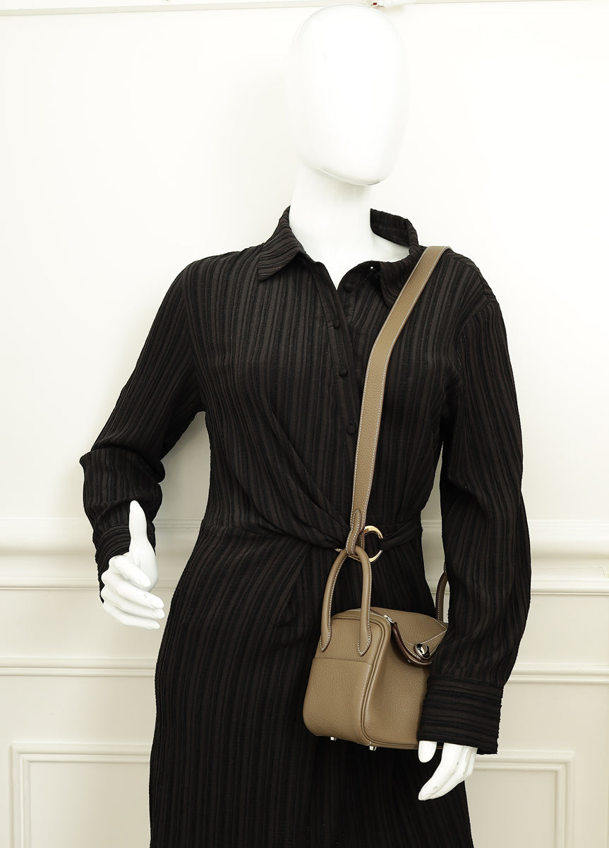 Hermes Etoupe Mini Lindy Bag