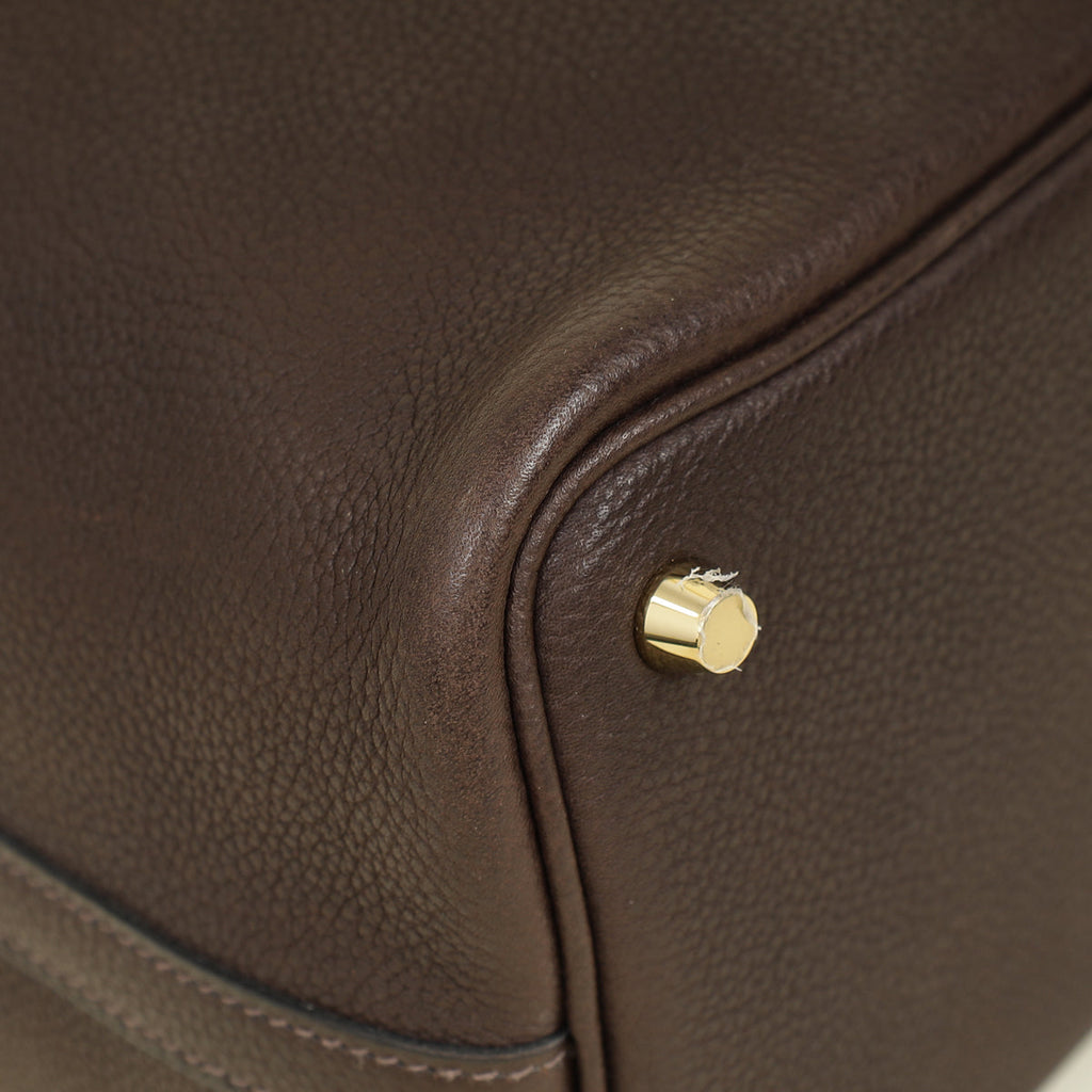 Hermes Ebene Picotin Lock 18 Barenia Faubourg Bag