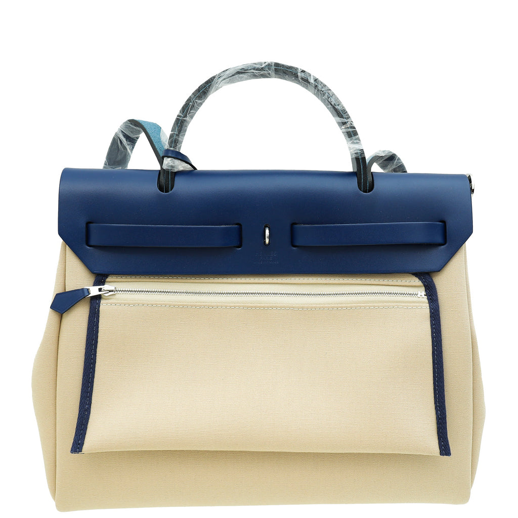 Hermes Bicolor Herbag Zip 31 PM Retourne Toile Vache Hunter Bag