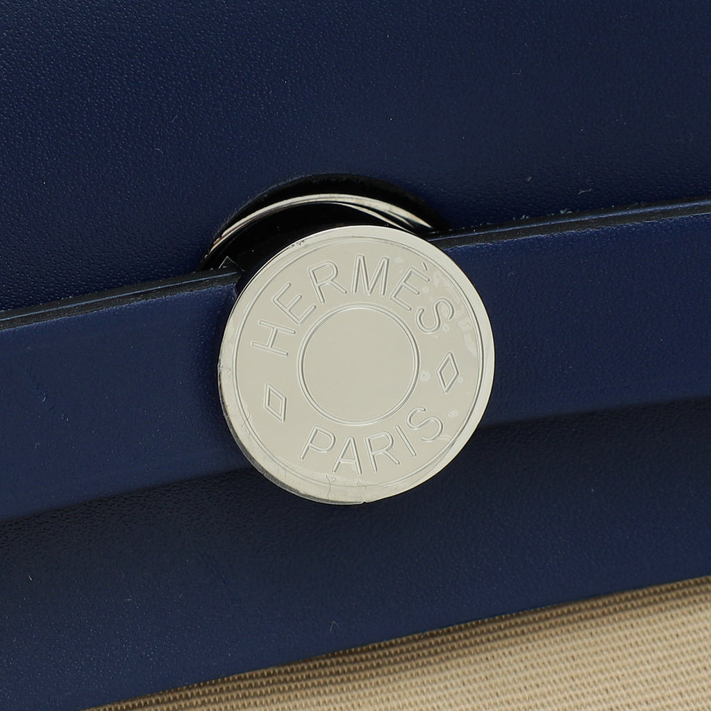 Hermes Bicolor Herbag Zip 31 PM Retourne Toile Vache Hunter Bag