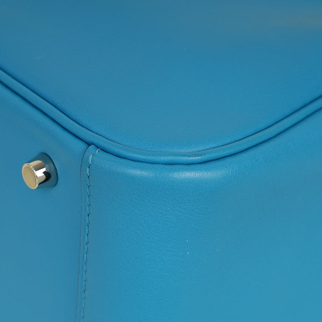 Hermes Bleu Frida Mini Lindy Bag