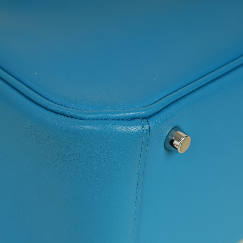 Hermes Bleu Frida Mini Lindy Bag