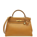 Hermes Naturelle Vintage Kelly 32 Retourne Ardennes Bag