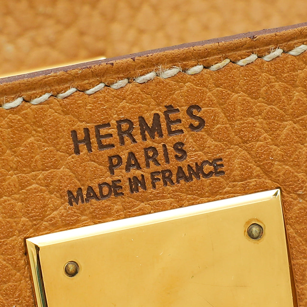 Hermes Naturelle Vintage Kelly 32 Retourne Ardennes Bag