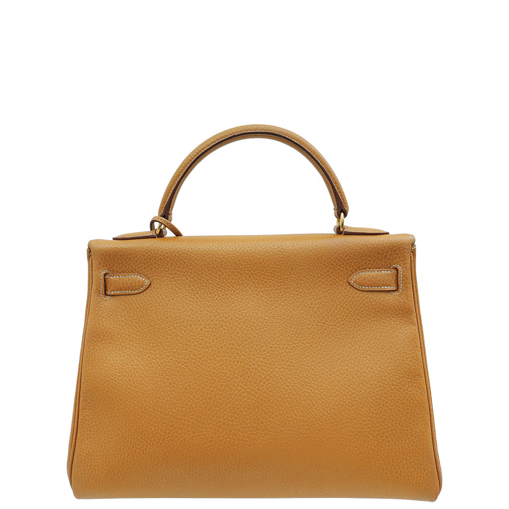 Hermes Naturelle Vintage Kelly 32 Retourne Ardennes Bag