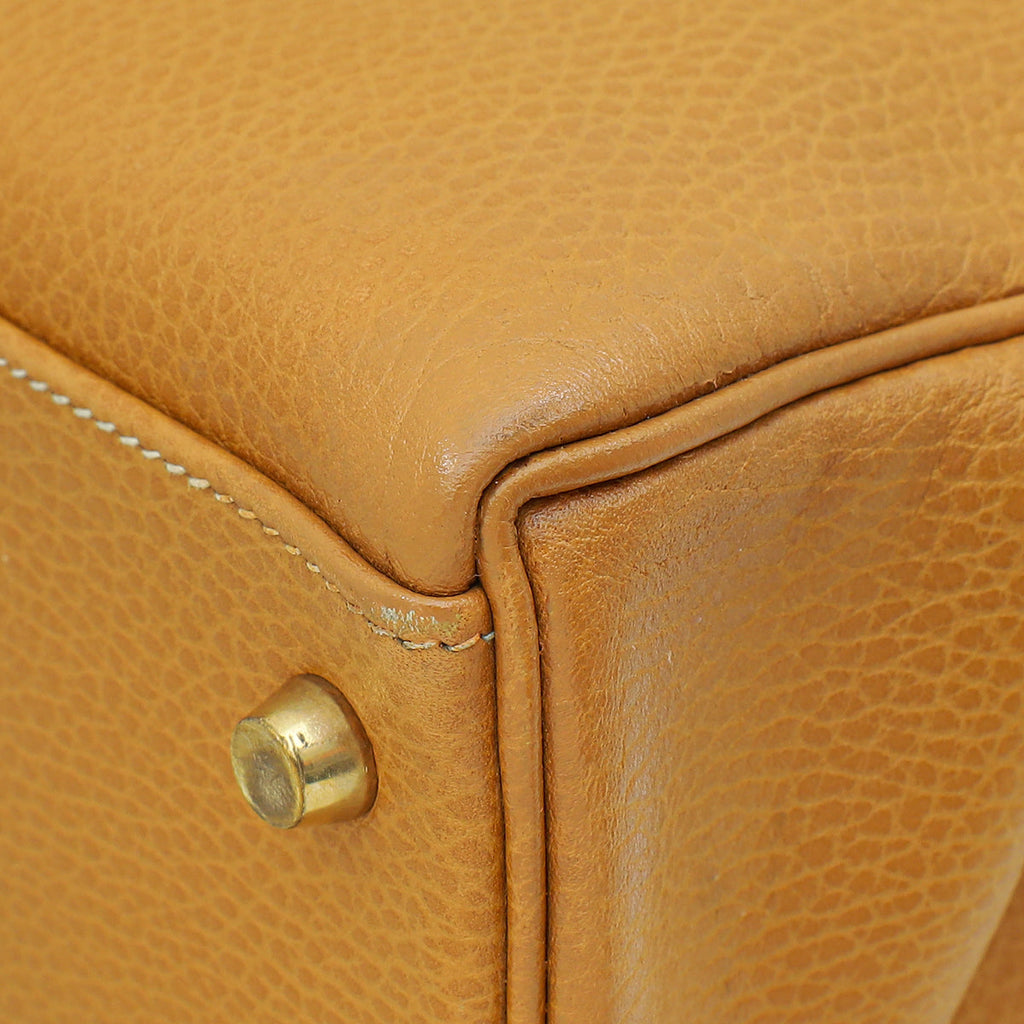 Hermes Naturelle Vintage Kelly 32 Retourne Ardennes Bag