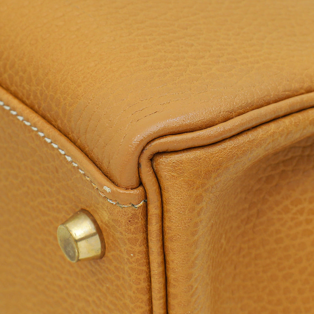 Hermes Naturelle Vintage Kelly 32 Retourne Ardennes Bag