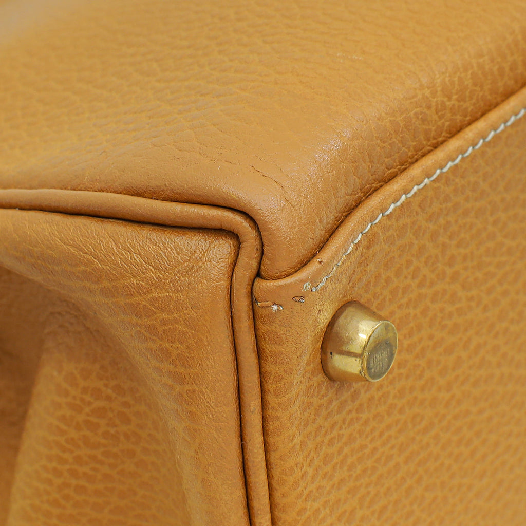 Hermes Naturelle Vintage Kelly 32 Retourne Ardennes Bag