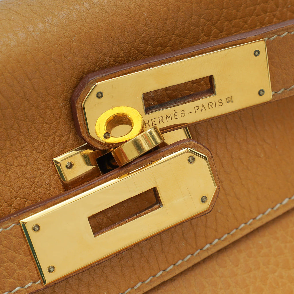 Hermes Naturelle Vintage Kelly 32 Retourne Ardennes Bag