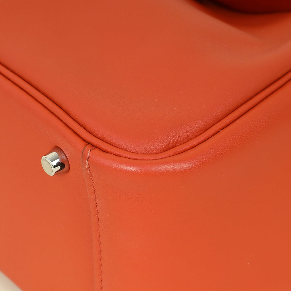 Hermes Terre Battue Capucine Verso Mini Lindy Bag