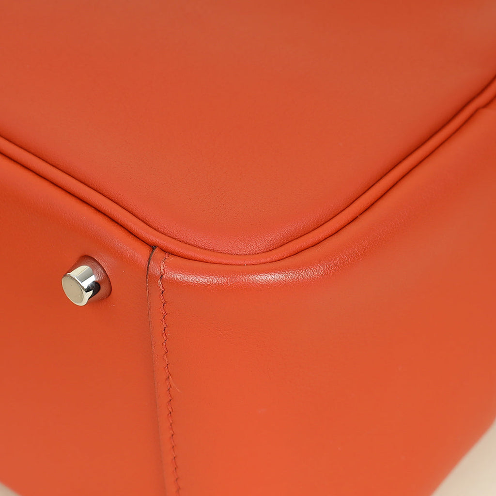 Hermes Terre Battue Capucine Verso Mini Lindy Bag