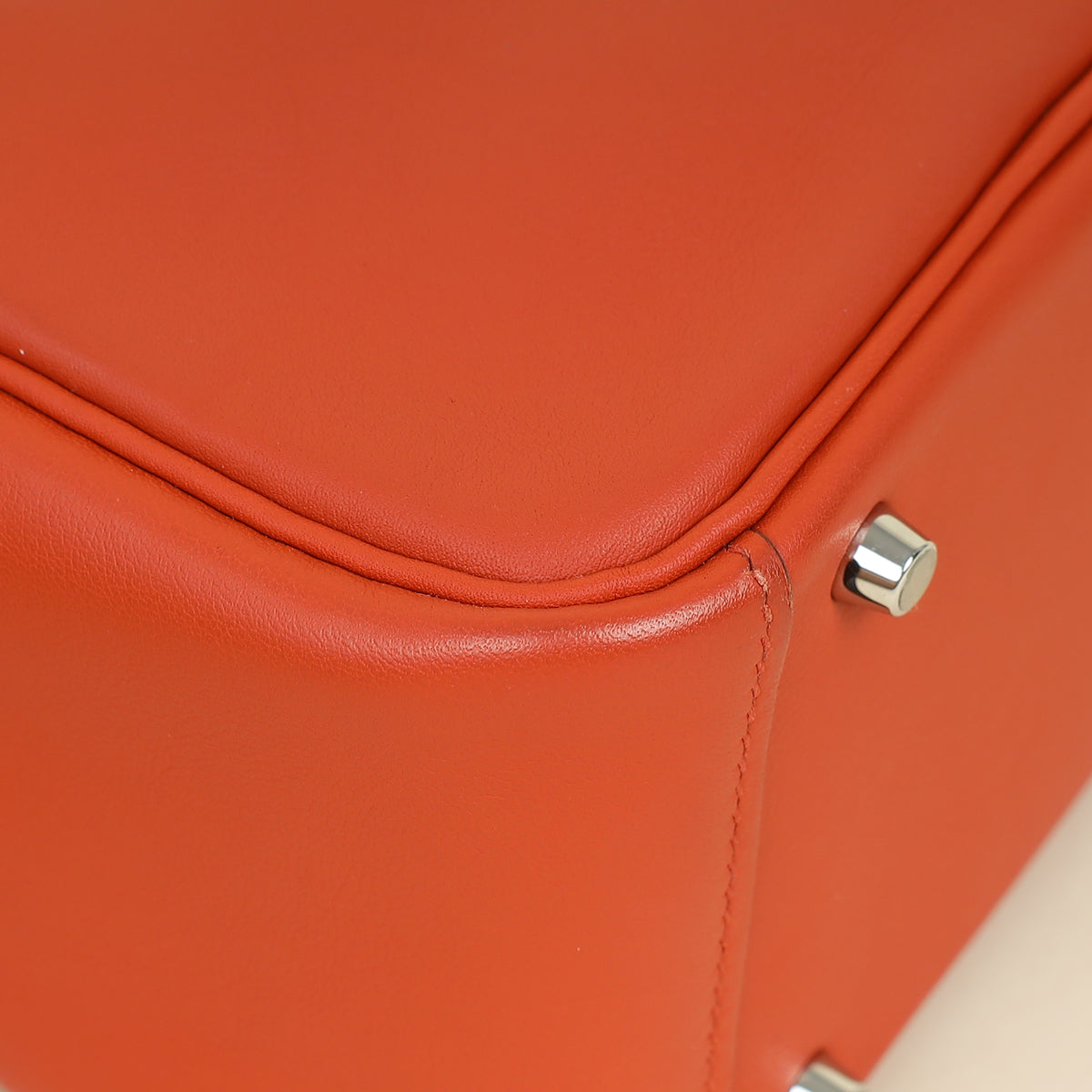 Hermes Terre Battue Capucine Verso Mini Lindy Bag