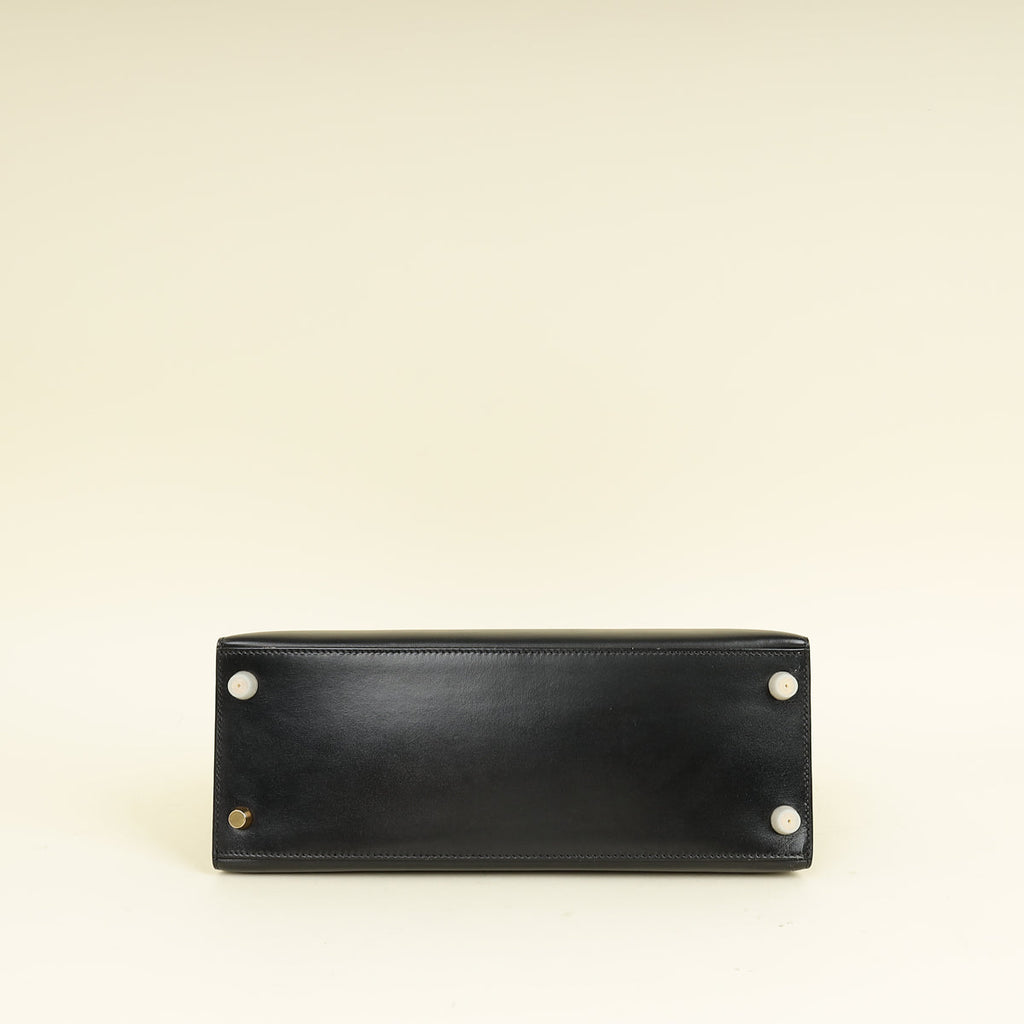 Hermes Noir Vintage Sellier Kelly 28 Bag