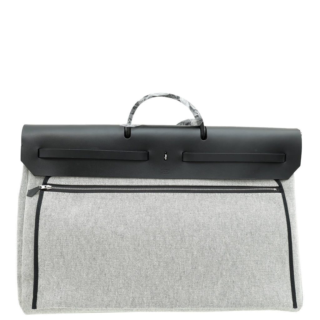 Hermes Bicolor Herbag Zip Cabine Circuit 24" Motif, Plume Bag