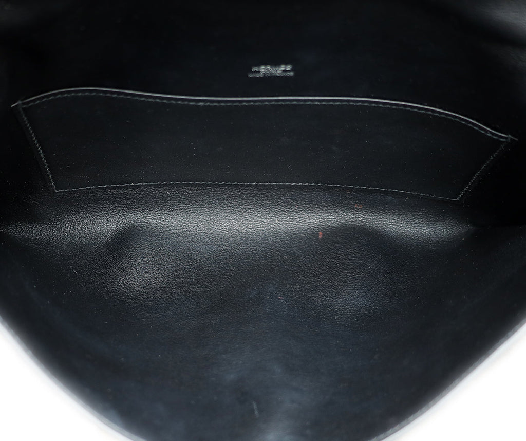 Hermes Noir Kelly Longue Pochette