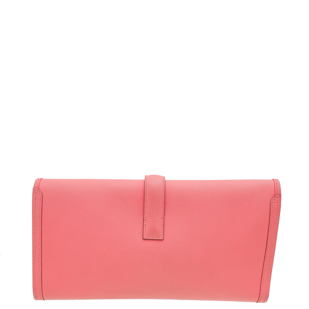 Hermes Rose Azalee Jige Elan 29 Clutch