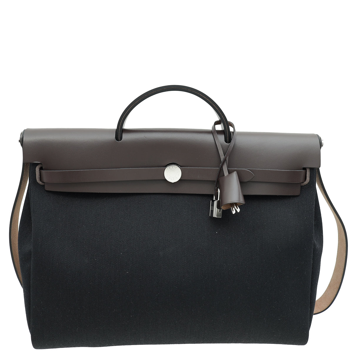 Hermes Bicolor Herbag Messenger 39 Military Toile Vache Hunter Bag