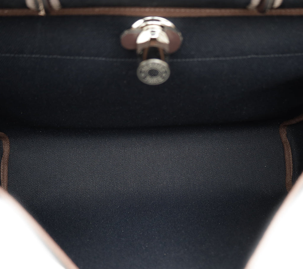 Hermes Bicolor Herbag Messenger 39 Military Toile Vache Hunter Bag