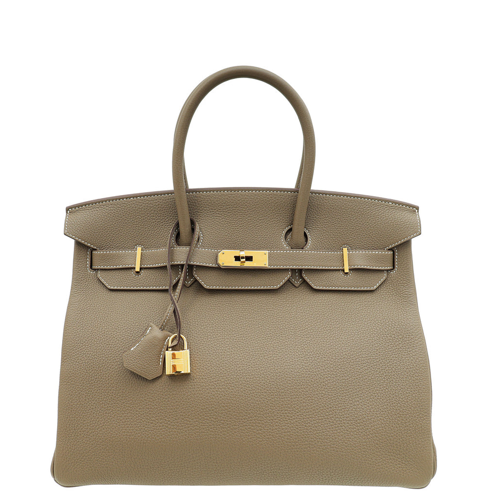 Hermes Etoupe Retourne Birkin 35 Bag
