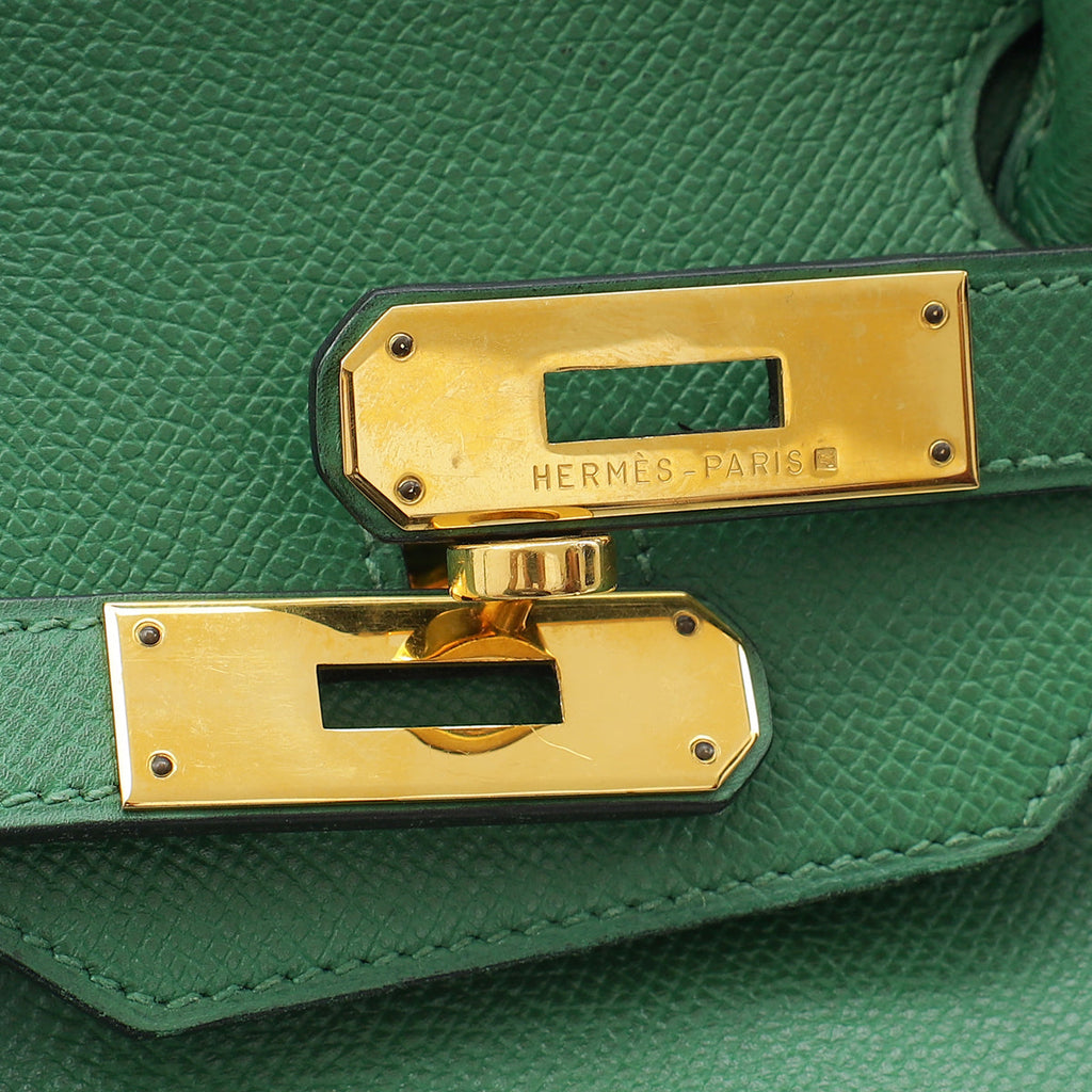 Hermes Vert Bengal Retourne Birkin 35 Bag
