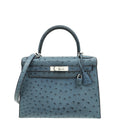 Hermes Bleu Roi Ostrich Sellier Kelly 28 Bag
