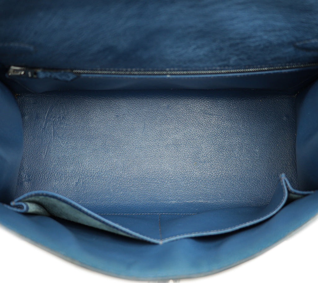 Hermes Bleu Roi Ostrich Sellier Kelly 28 Bag