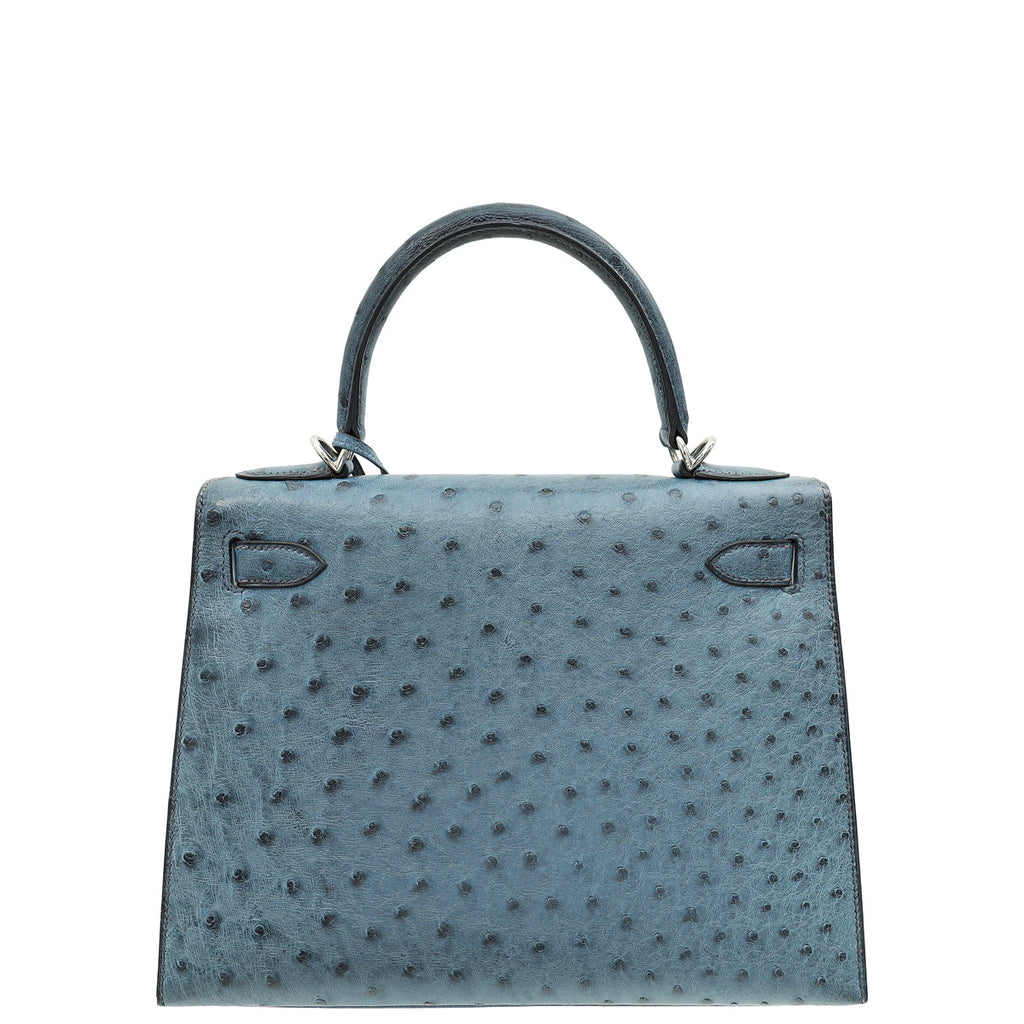 Hermes Bleu Roi Ostrich Sellier Kelly 28 Bag