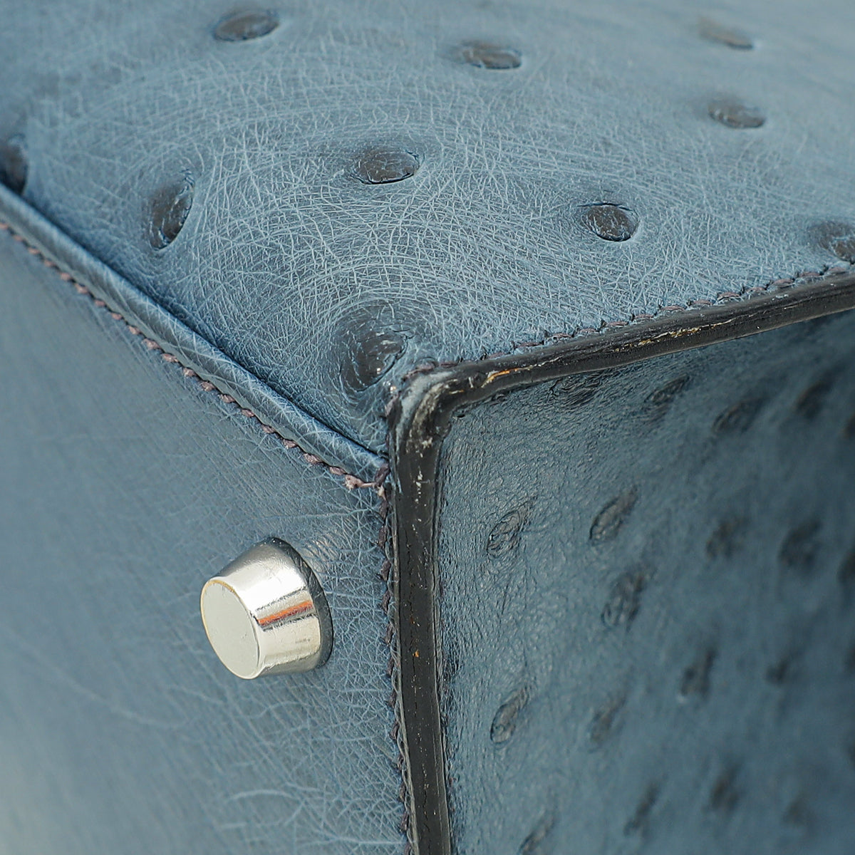 Hermes Bleu Roi Ostrich Sellier Kelly 28 Bag