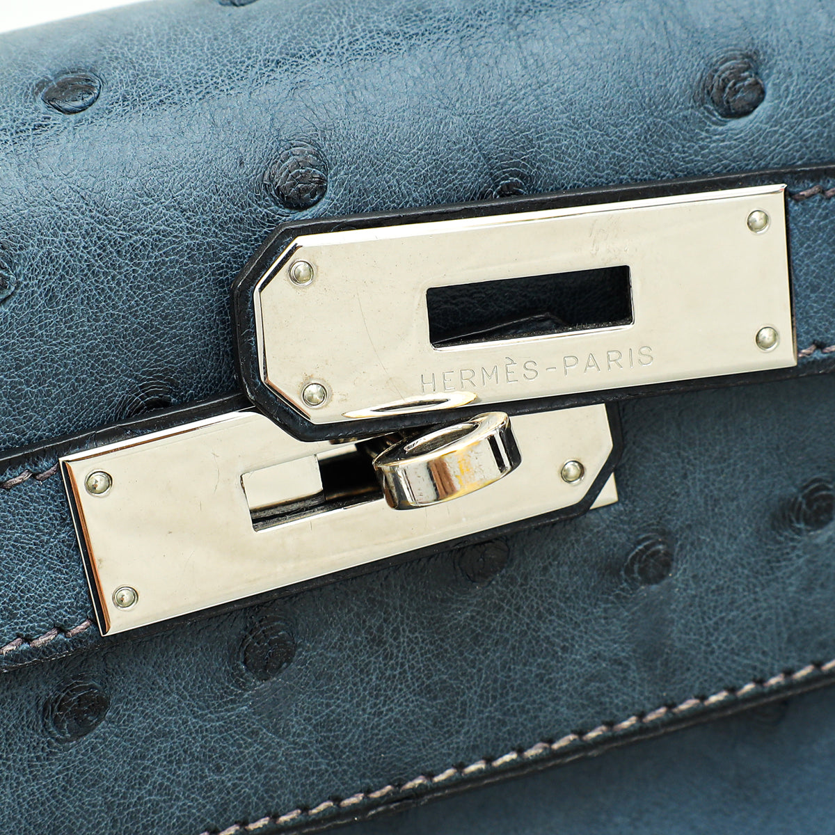 Hermes Bleu Roi Ostrich Sellier Kelly 28 Bag
