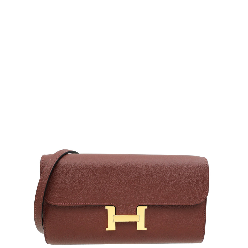 Hermes Rouge H Constance To Go Evercolor Wallet