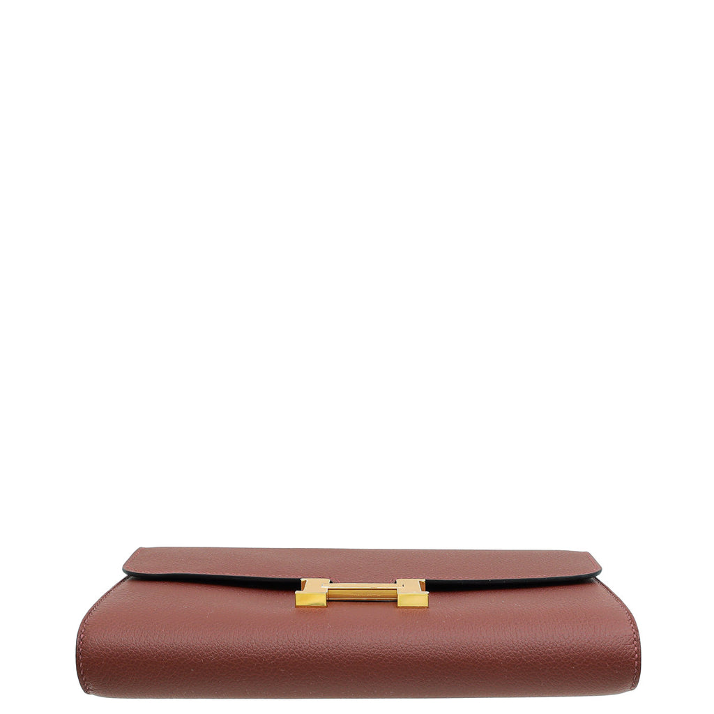 Hermes Rouge H Constance To Go Evercolor Wallet