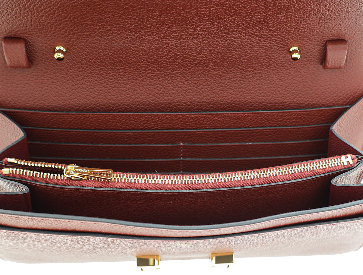 Hermes Rouge H Constance To Go Evercolor Wallet
