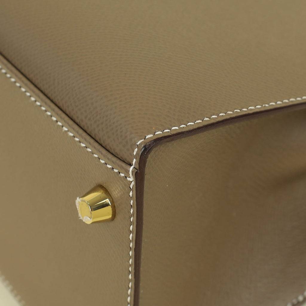 Hermes Etoupe Kelly 28 Sellier Bag