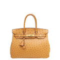 Hermes Saffron Ostrich Birkin 30 Bag