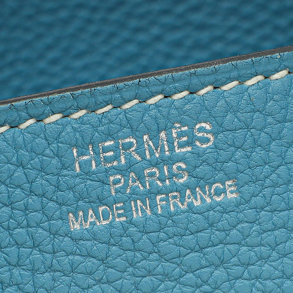 Hermes Blue Jean Retourne Birkin 35 Bag