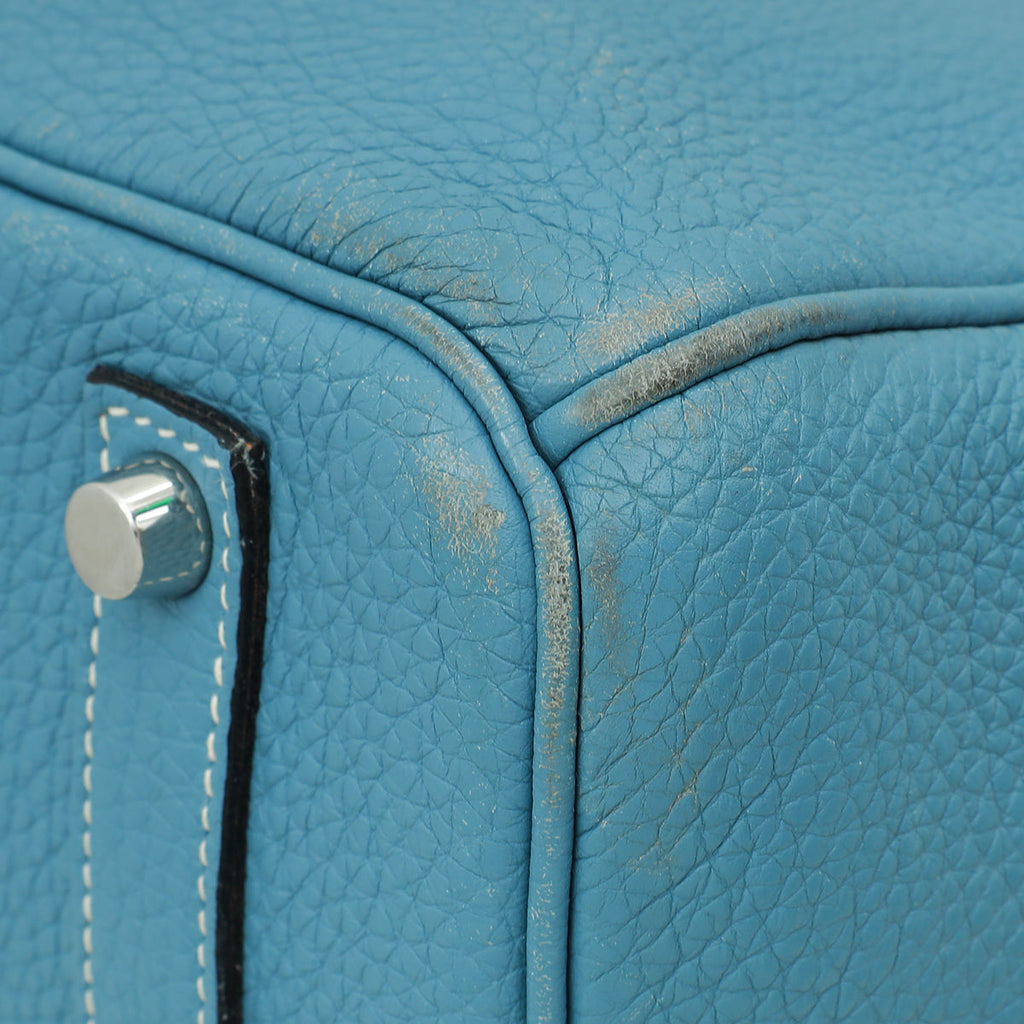 Hermes Blue Jean Retourne Birkin 35 Bag