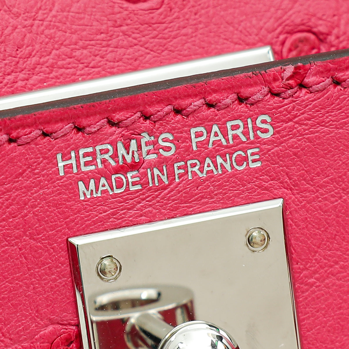 Hermes Rose Ostrich Tyrine Mini Kelly Bag