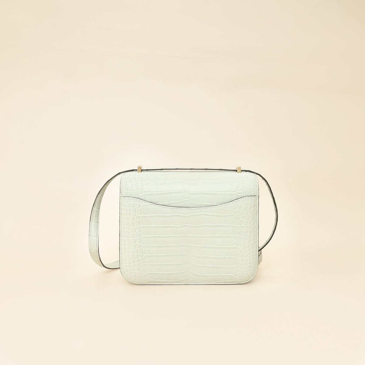 Hermes Gris Neve Matte Alligator Constance III Mini 18 Mississippiensis Bag