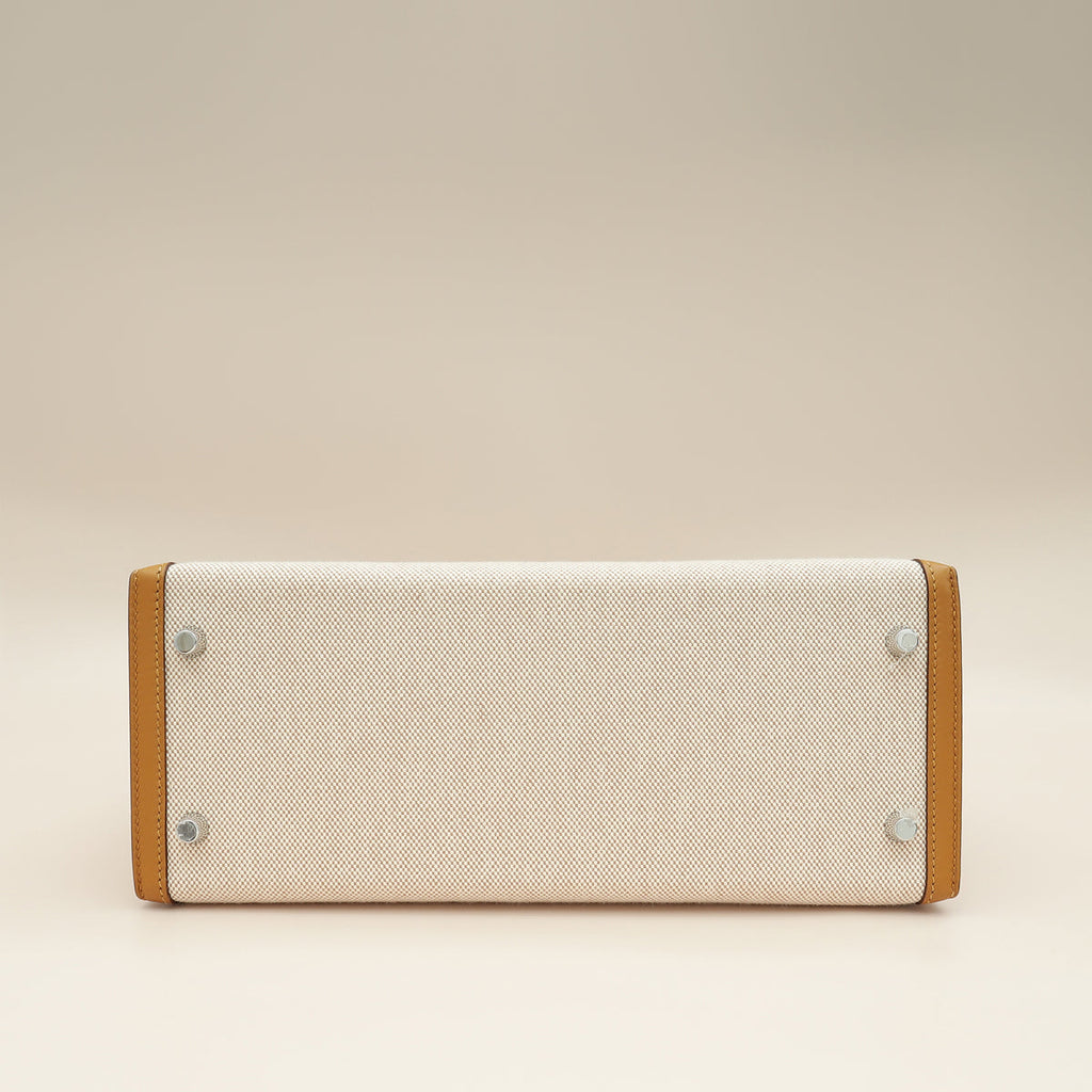 Hermes Bicolor Toile H Swift Kelly Sellier 28 Bag