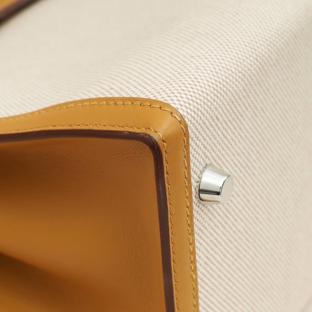 Hermes Bicolor Toile H Swift Kelly Sellier 28 Bag