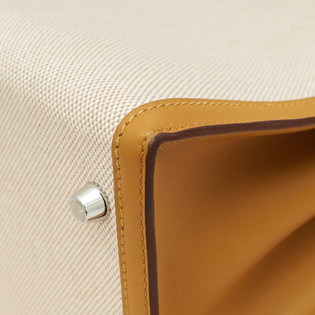 Hermes Bicolor Toile H Swift Kelly Sellier 28 Bag
