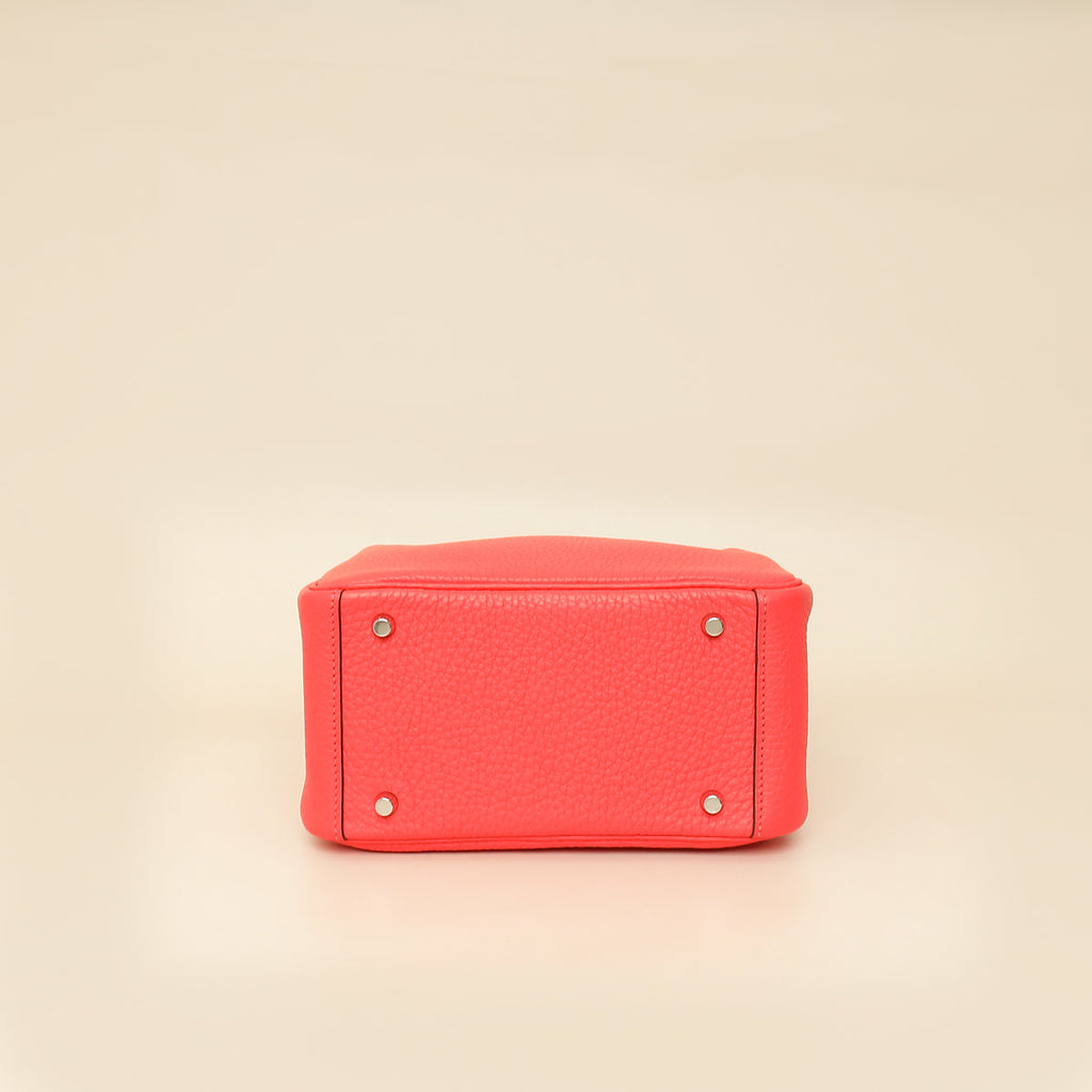 Hermes Rose Texas Lindy Mini Bag W/ Sangle Maxi Quadrille Strap