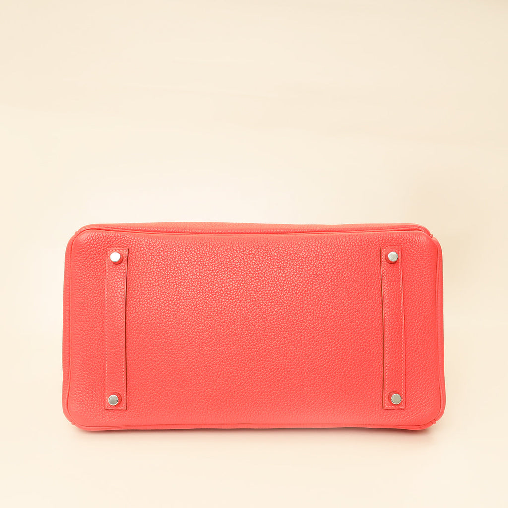 Hermes Rouge Pivoine Retourne Birkin 35 Bag