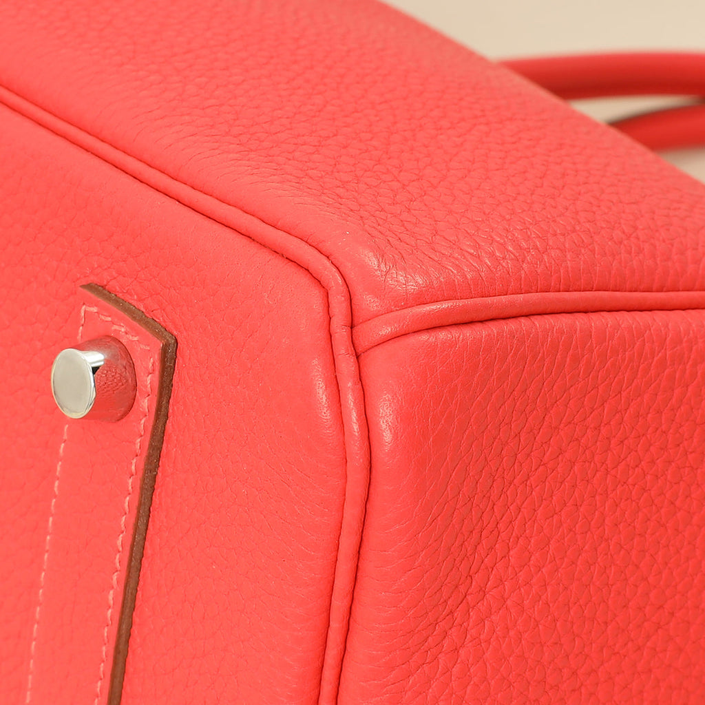 Hermes Rouge Pivoine Retourne Birkin 35 Bag