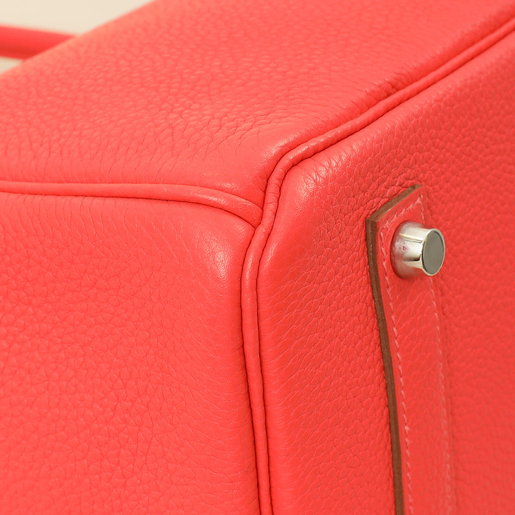 Hermes Rouge Pivoine Retourne Birkin 35 Bag