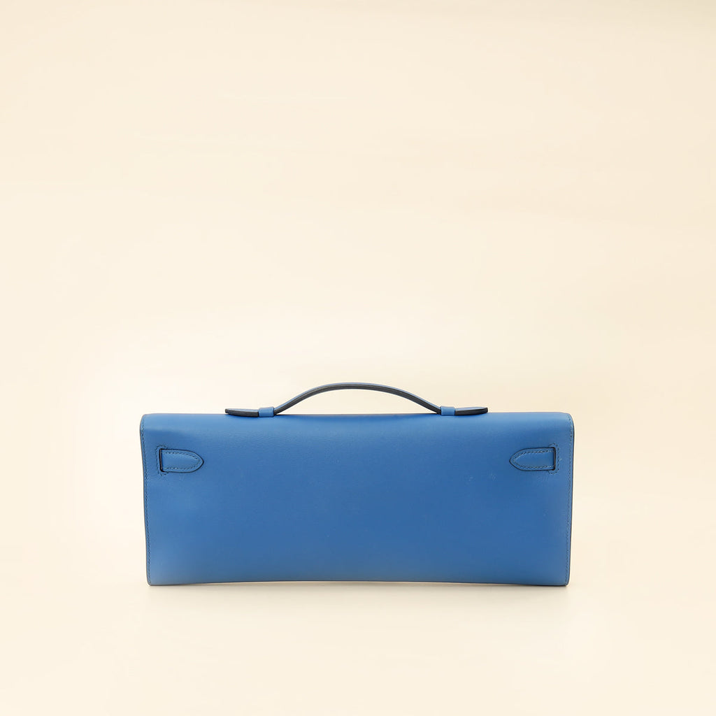 Hermes Bleu Izmir Kelly Cut Clutch