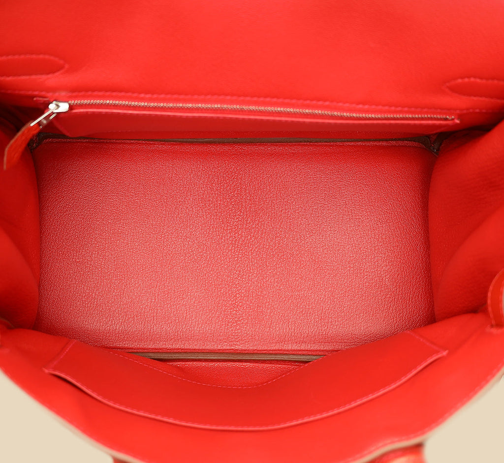 Hermes Vermillion Birkin 30 Bag
