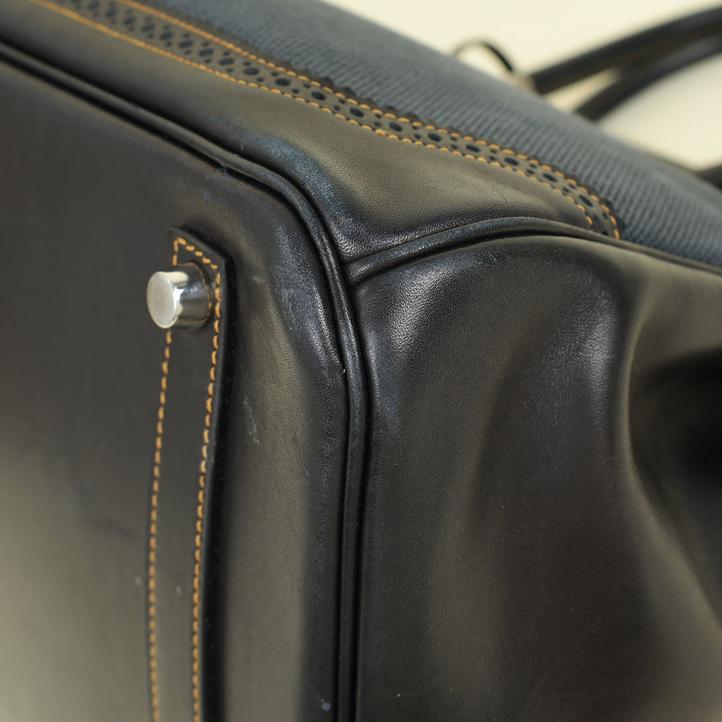 Hermes Noir Ghillies Birkin 35 Bag